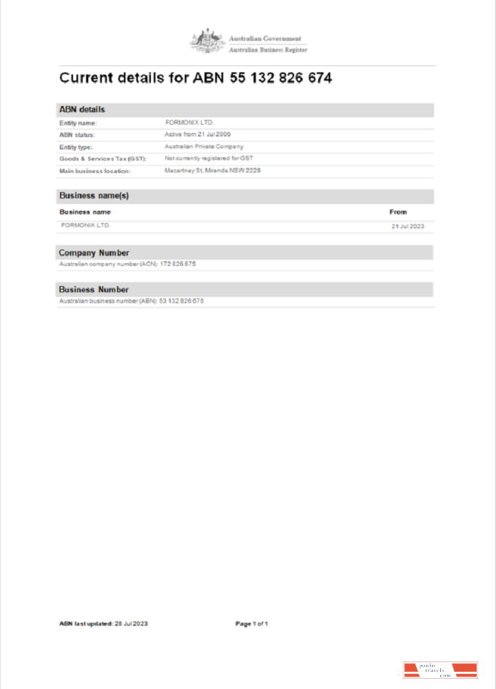 Australia business registration Word and PDF template scr